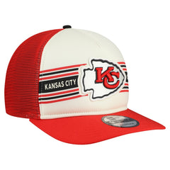 Kansas City Chiefs New Era Banner A-Frame 9FIFTY Snapback Hat - Cream/Red Hats