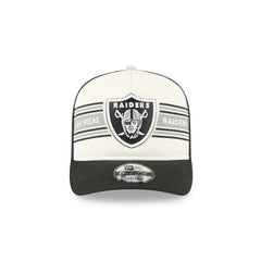 Las Vegas Raiders New Era Banner A-Frame 9FIFTY Trucker Snapback Hat - Cream/Black Hats