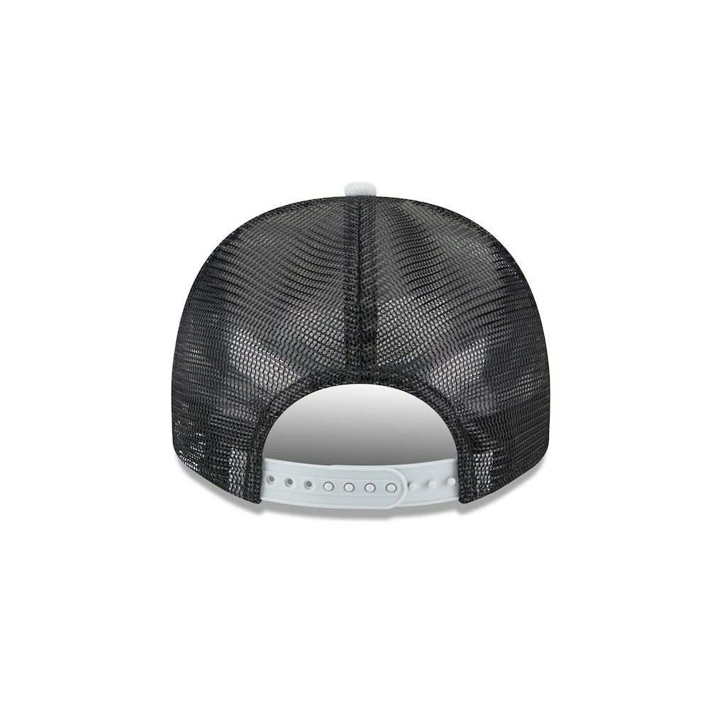 Las Vegas Raiders New Era Banner A-Frame 9FIFTY Trucker Snapback Hat - Cream/Black Hats