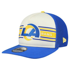 Los Angeles Rams New Era Banner A-Frame 9FIFTY Snapback Hat - Cream/Royal Hats