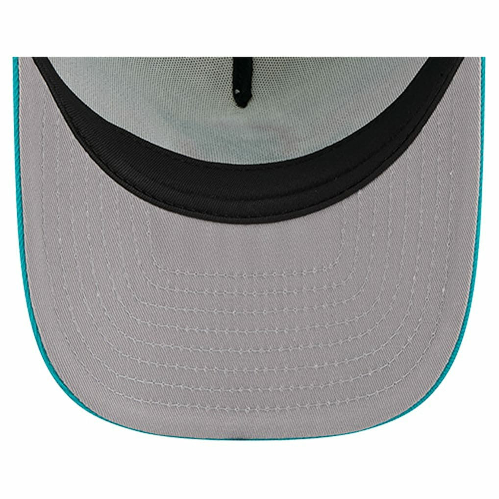 Miami Dolphins New Era Banner A-Frame 9FIFTY Trucker Snapback Hat - Cream/Aqua Hats