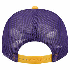 Minnesota Vikings New Era Banner A-Frame 9FIFTY Trucker Snapback Hat - Cream/Purple Hats