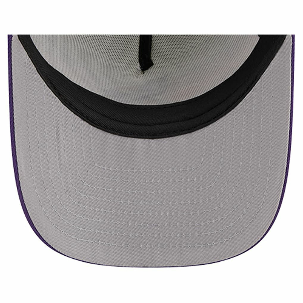 Minnesota Vikings New Era Banner A-Frame 9FIFTY Trucker Snapback Hat - Cream/Purple Hats