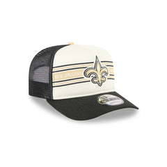 New Orleans Saints New Era Banner A-Frame 9FIFTY Trucker Snapback Hat - Cream/Black Hats