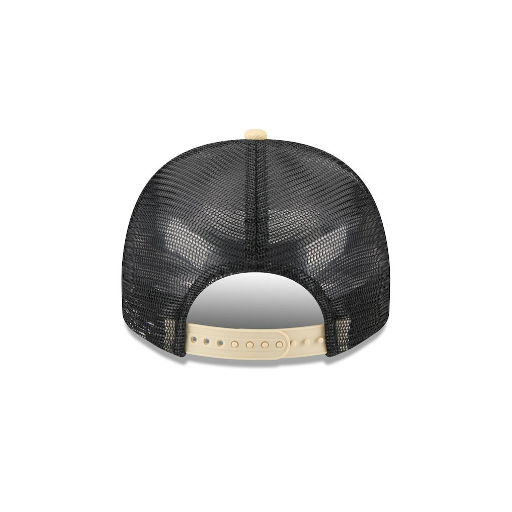 New Orleans Saints New Era Banner A-Frame 9FIFTY Trucker Snapback Hat - Cream/Black Hats