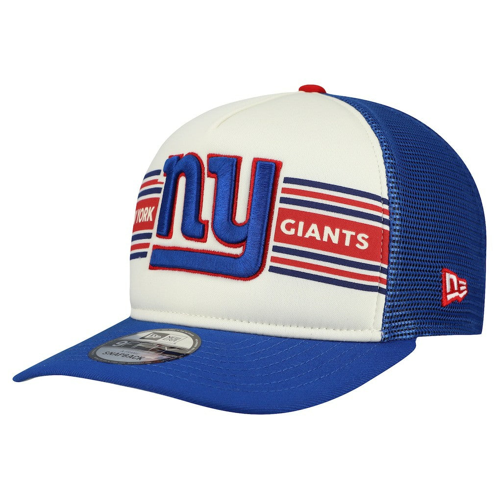 New York Giants New Era Banner A-Frame 9FIFTY Snapback Hat - Cream/Royal Hats