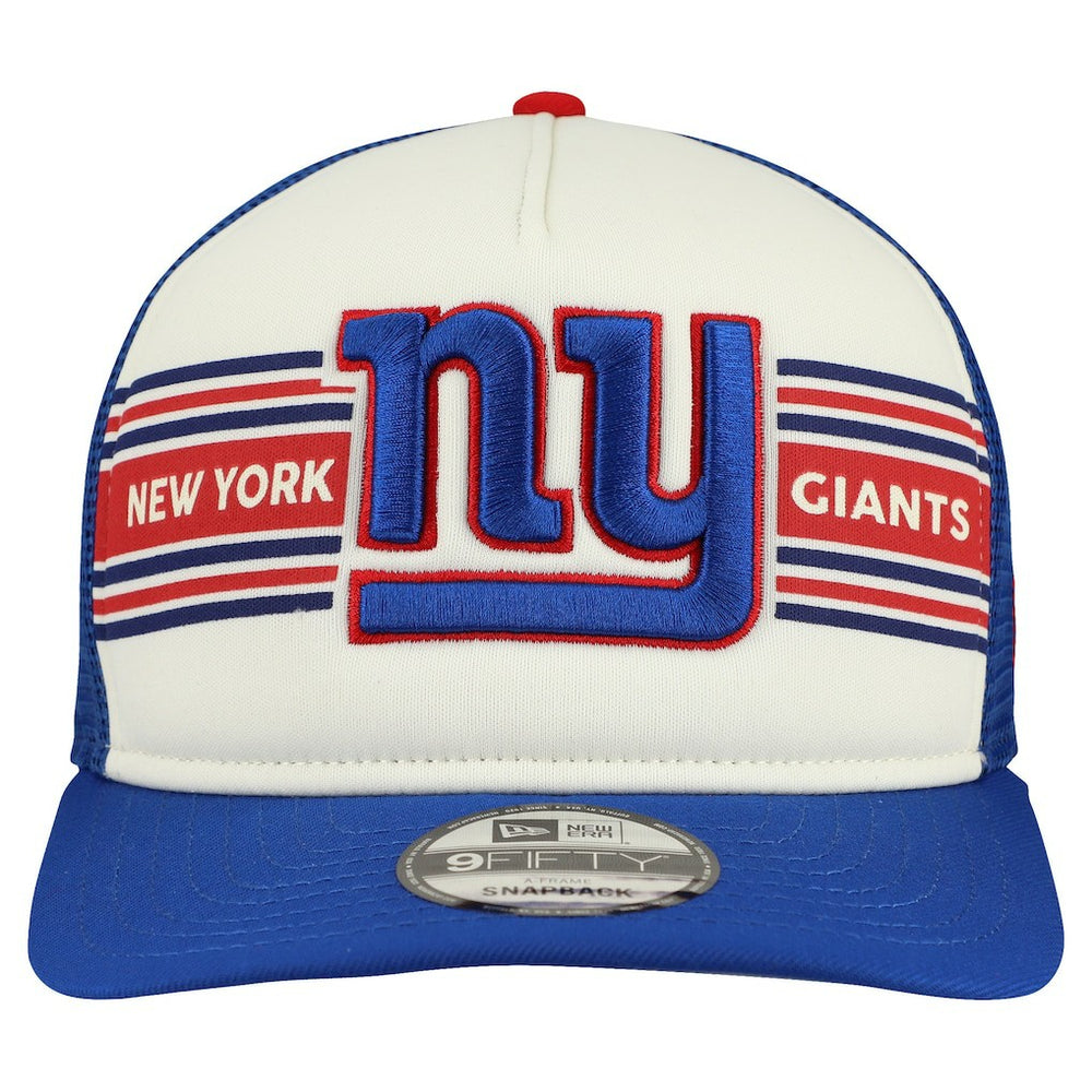 New York Giants New Era Banner A-Frame 9FIFTY Snapback Hat - Cream/Royal Hats