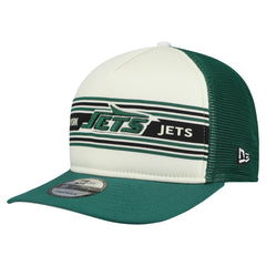 New York Jets New Era Banner A-Frame 9FIFTY Snapback Hat - Cream/Green Hats