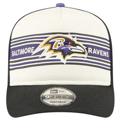 Baltimore Ravens New Era Banner A-Frame 9FIFTY Trucker Snapback Hat - Cream/Black Hats