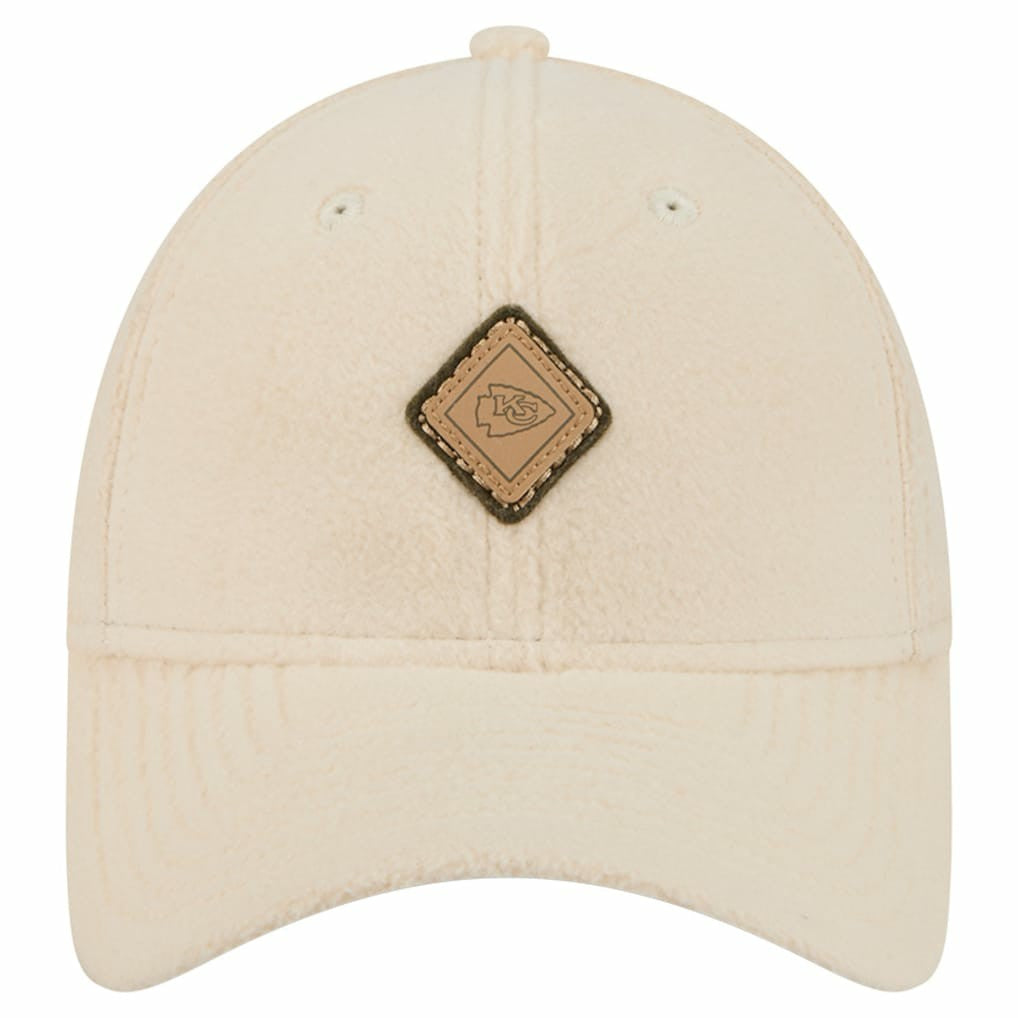 Kansas City Chiefs New Era Women's Comfy 9FORTY Adjustable Hat - Cream Hats