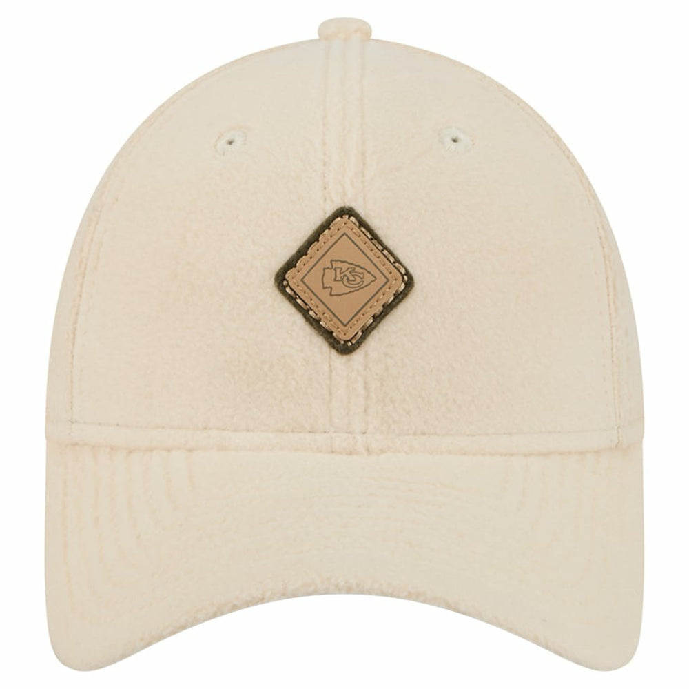 Kansas City Chiefs New Era Women's Comfy 9FORTY Adjustable Hat - Cream Hats