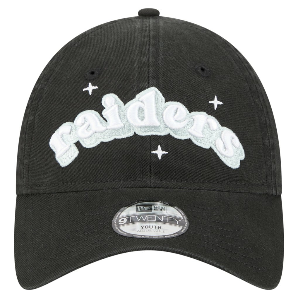 Las Vegas Raiders New Era Girls Youth Cheer 9TWENTY Adjustable Hat - Black Hats