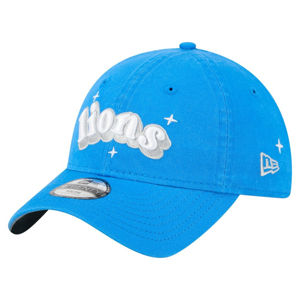 Detroit Lions New Era Girls Youth Cheer 9TWENTY Adjustable Hat - Blue Hats
