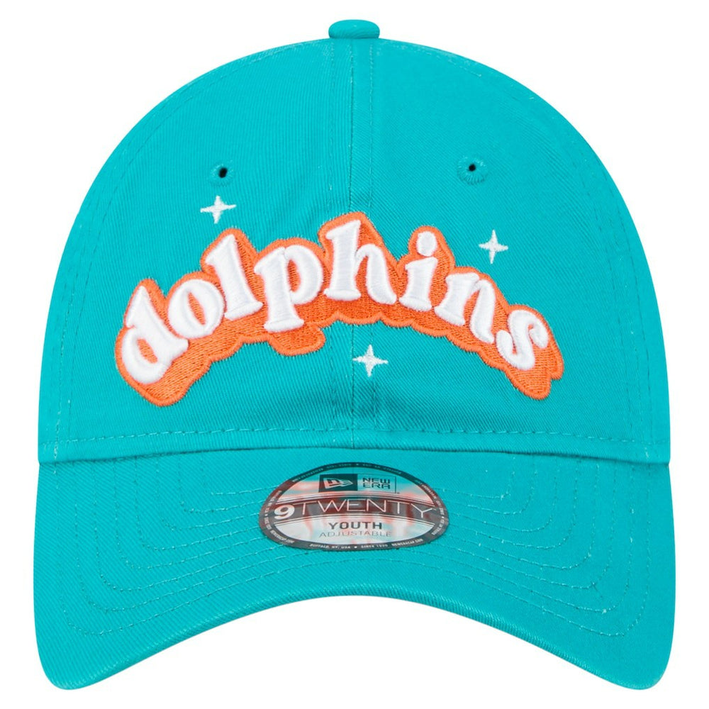 Miami Dolphins New Era Girls Youth Cheer 9TWENTY Adjustable Hat - Aqua Hats