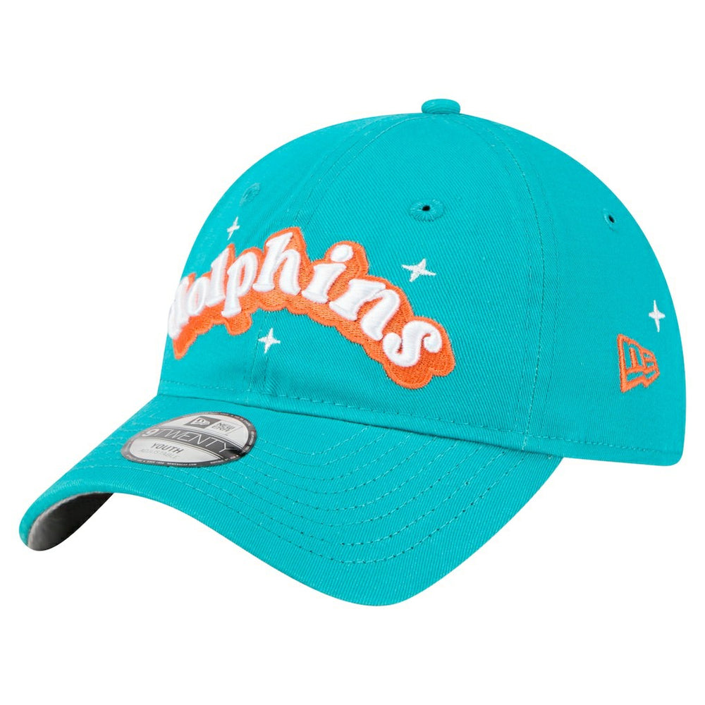 Miami Dolphins New Era Girls Youth Cheer 9TWENTY Adjustable Hat - Aqua Hats