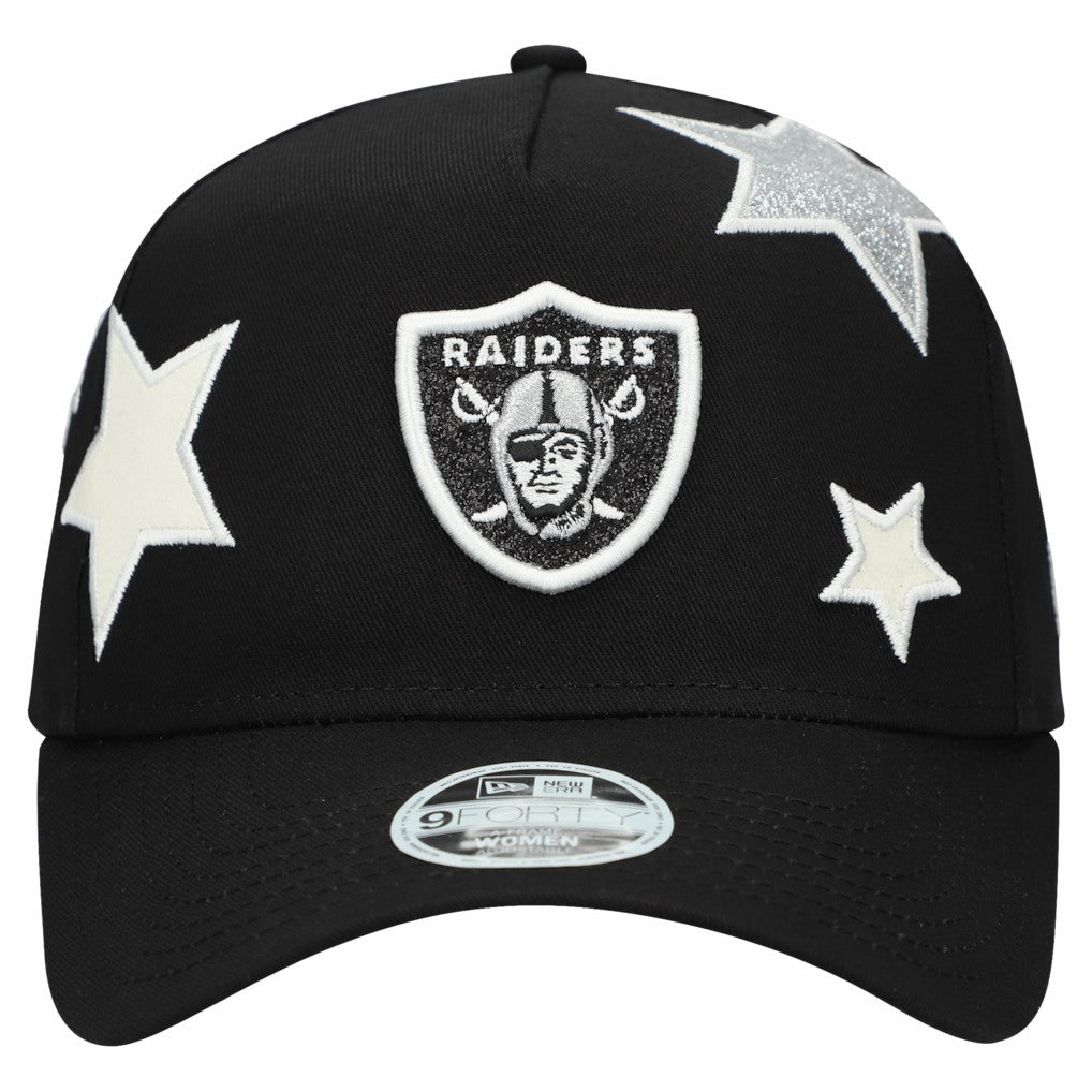 Las Vegas Raiders New Era Women's Stardom A-Frame 9FORTY Adjustable Hat - Black Hats
