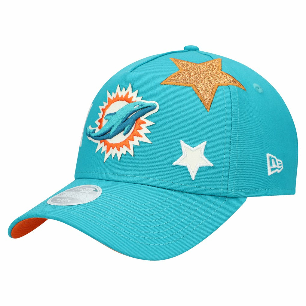 Miami Dolphins New Era Women's Stardom A-Frame 9FORTY Adjustable Hat - Aqua Hats
