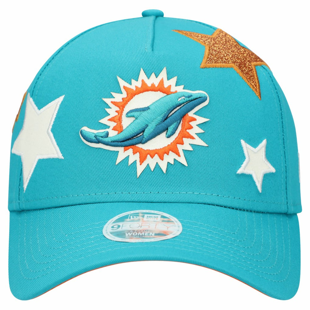 Miami Dolphins New Era Women's Stardom A-Frame 9FORTY Adjustable Hat - Aqua Hats