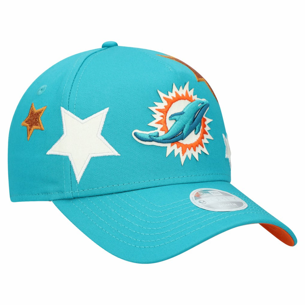 Miami Dolphins New Era Women's Stardom A-Frame 9FORTY Adjustable Hat - Aqua Hats