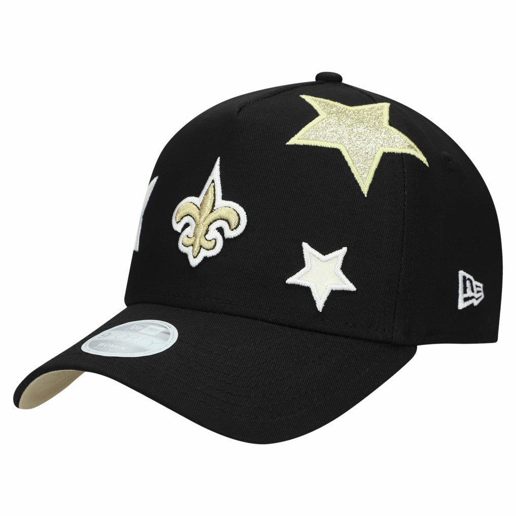 New Orleans Saints New Era Women's Stardom A-Frame 9FORTY Adjustable Hat - Black Hats