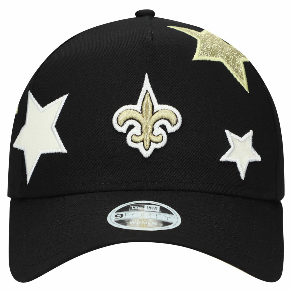 New Orleans Saints New Era Women's Stardom A-Frame 9FORTY Adjustable Hat - Black Hats
