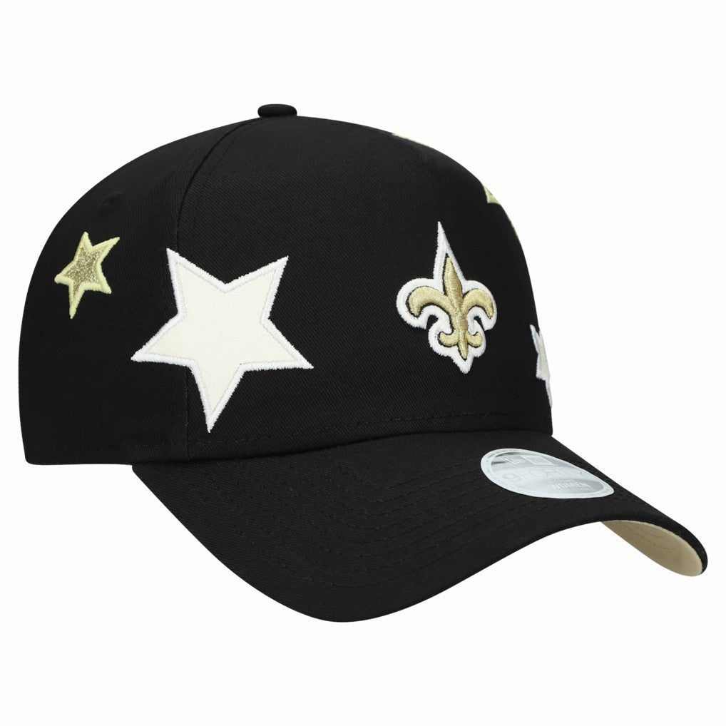 New Orleans Saints New Era Women's Stardom A-Frame 9FORTY Adjustable Hat - Black Hats