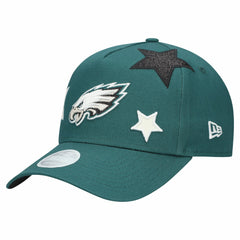 Philadelphia Eagles New Era Women's Stardom A-Frame 9FORTY Adjustable Hat - Midnight Green Hats