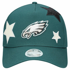 Philadelphia Eagles New Era Women's Stardom A-Frame 9FORTY Adjustable Hat - Midnight Green Hats