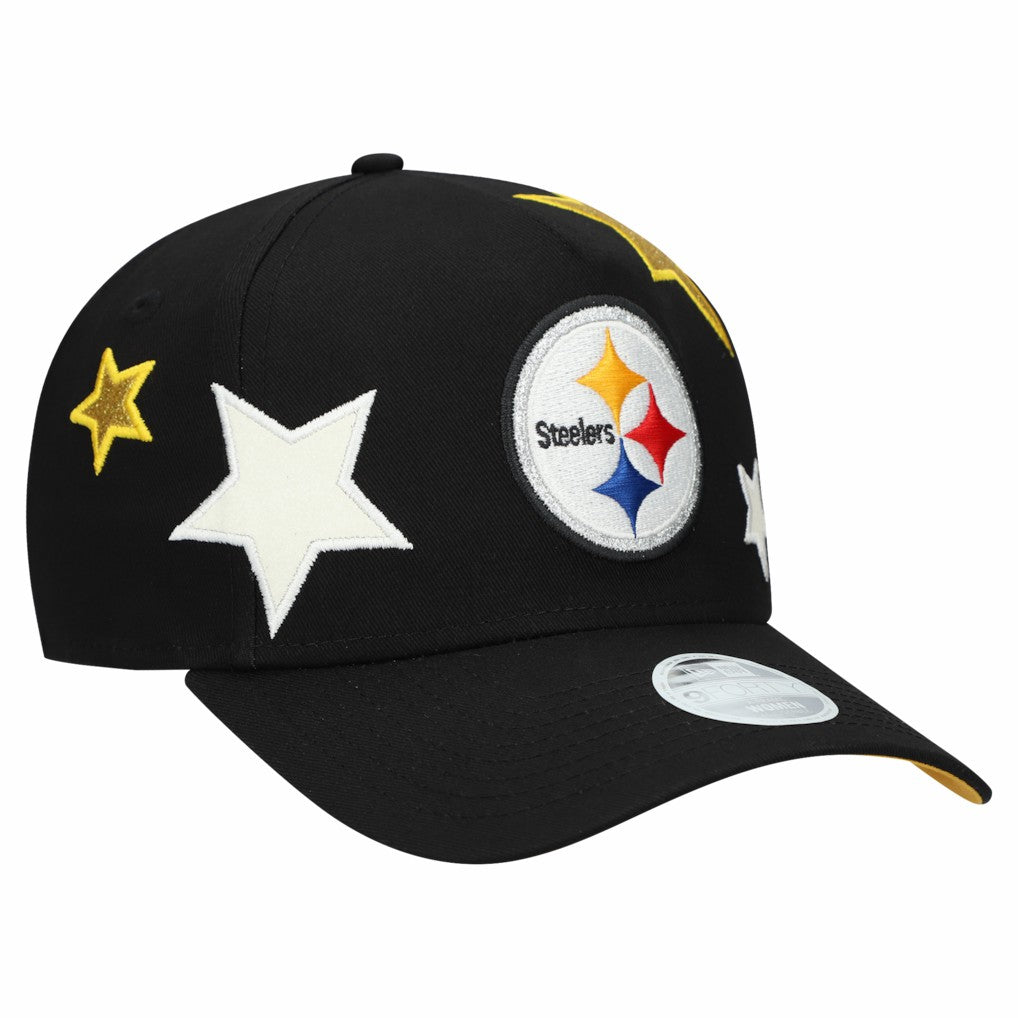 Pittsburgh Steelers New Era Women's Stardom A-Frame 9FORTY Adjustable Hat - Black Hats