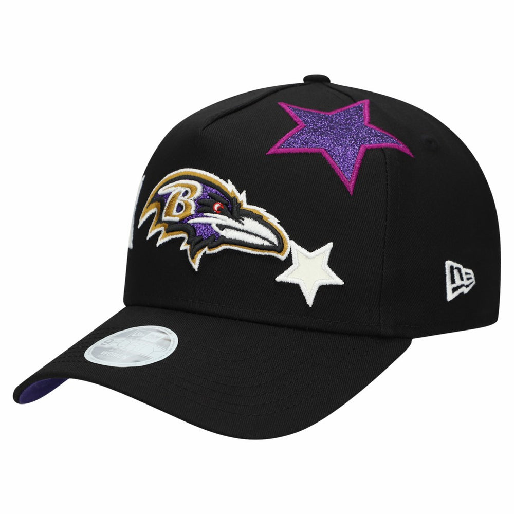 Baltimore Ravens New Era Women's Stardom A-Frame 9FORTY Adjustable Hat - Black Hats