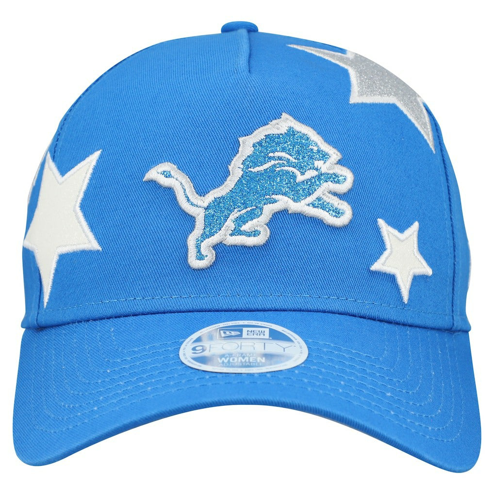 Detroit Lions New Era Women's Stardom A-Frame 9FORTY Adjustable Hat - Blue Hats