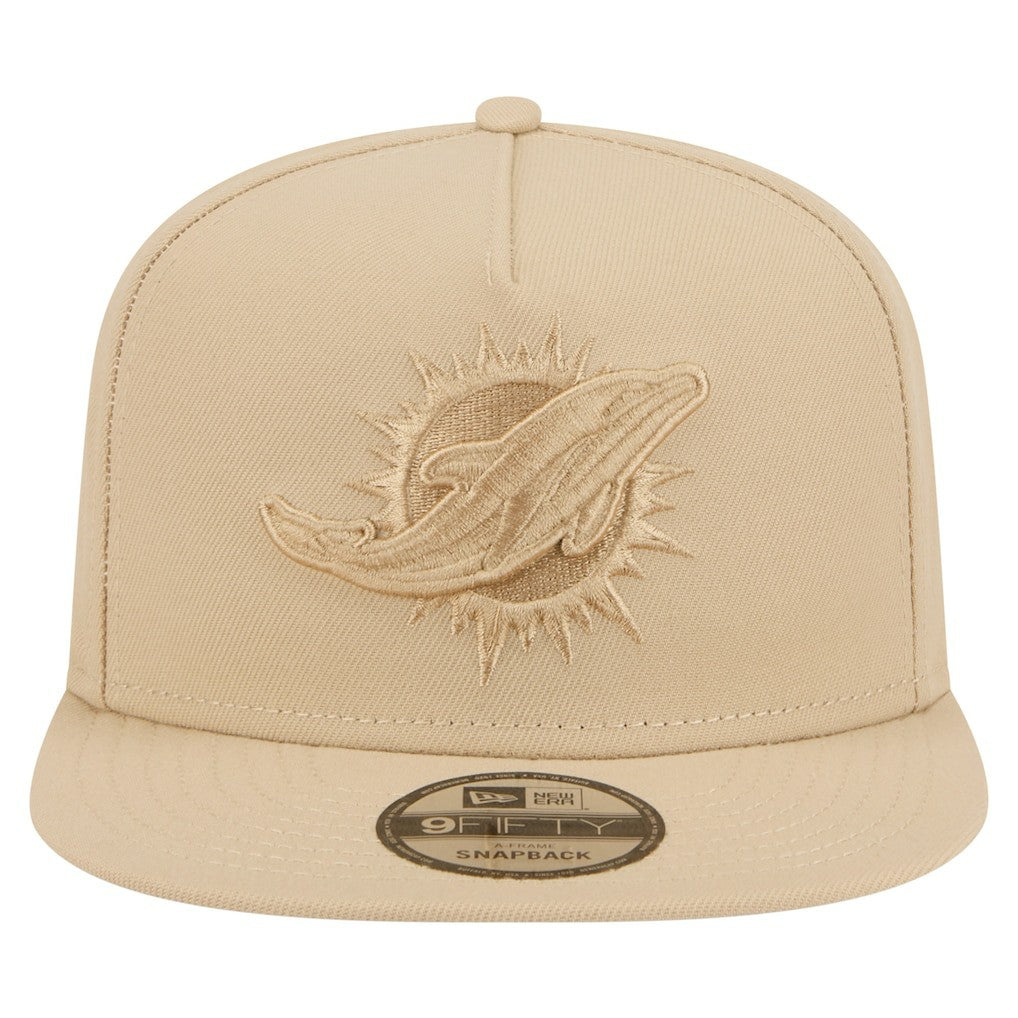 Miami Dolphins New Era Color Pack A-Frame 9FIFTY Snapback Hat - Light Beige Hats