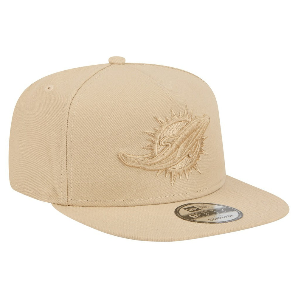Miami Dolphins New Era Color Pack A-Frame 9FIFTY Snapback Hat - Light Beige Hats