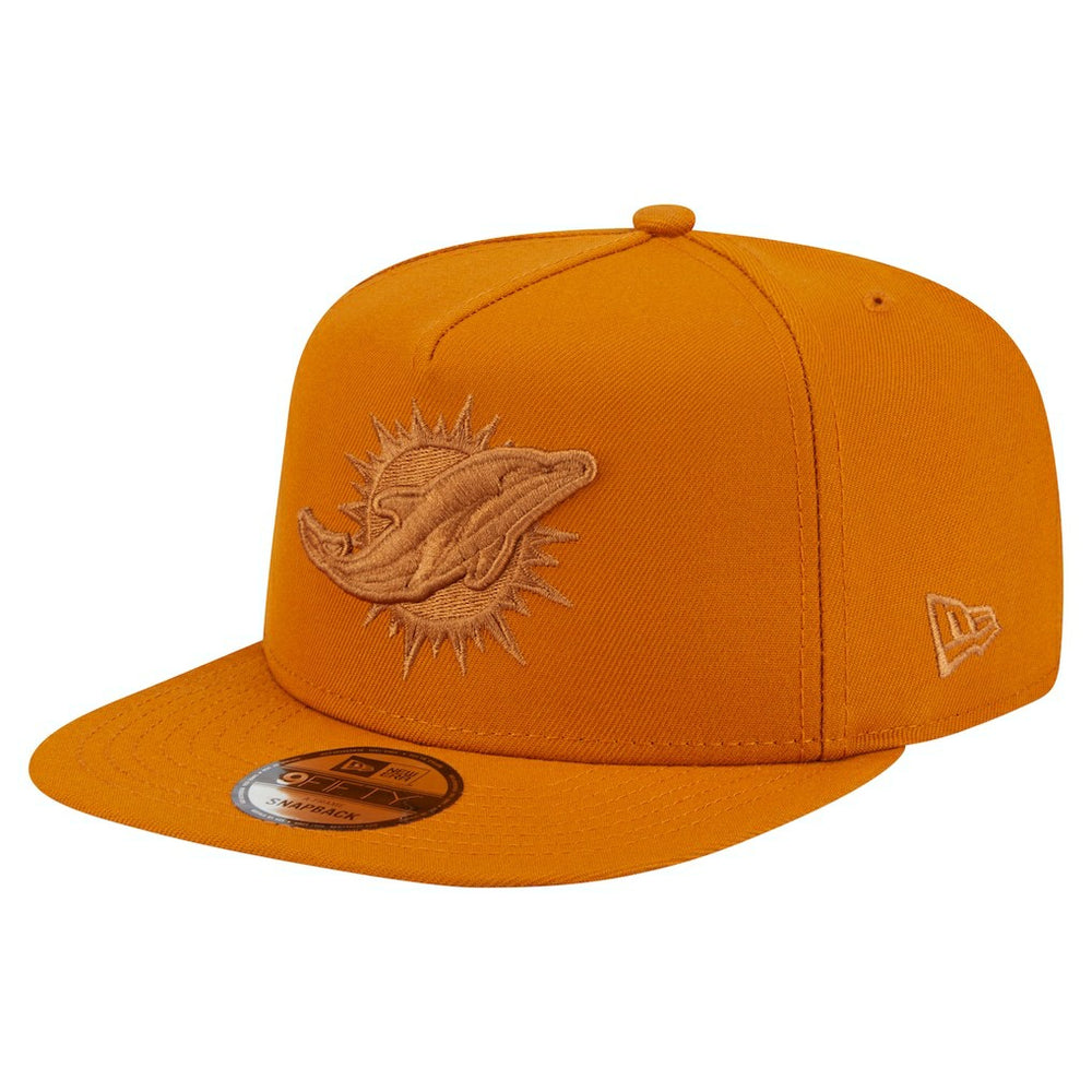 Miami Dolphins New Era Color Pack A-Frame 9FIFTY Snapback Hat - Brown Hats