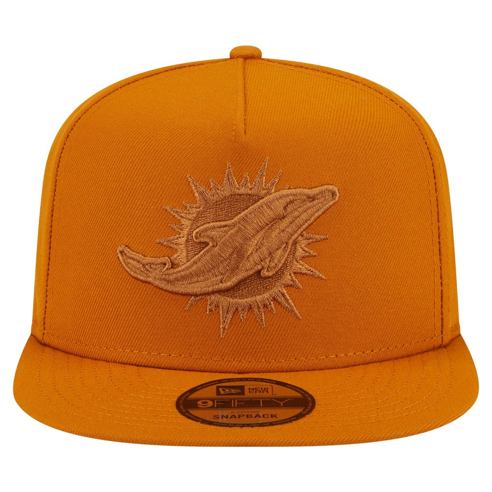 Miami Dolphins New Era Color Pack A-Frame 9FIFTY Snapback Hat - Brown Hats