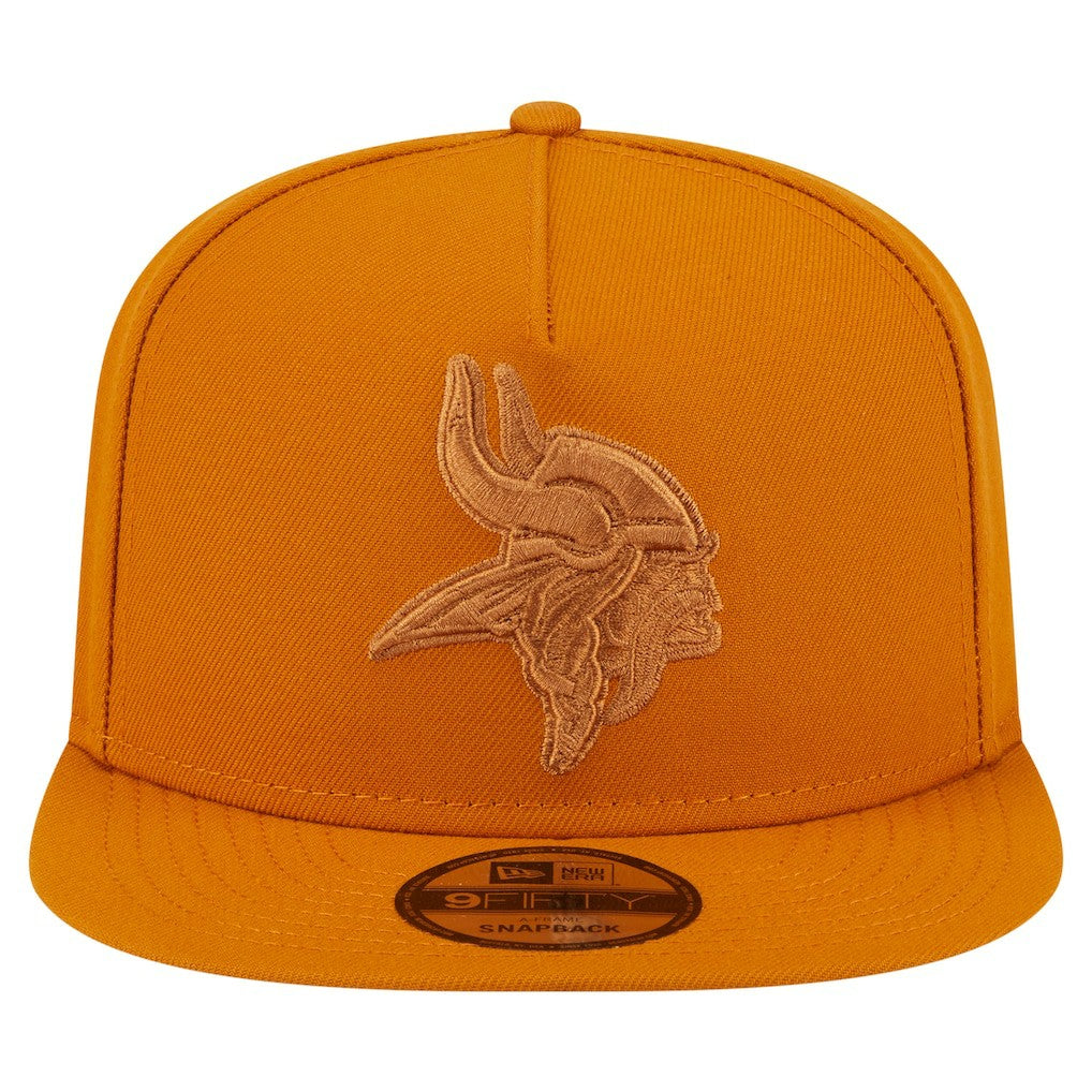 Minnesota Vikings New Era Color Pack A-Frame 9FIFTY Snapback Hat - Brown Hats