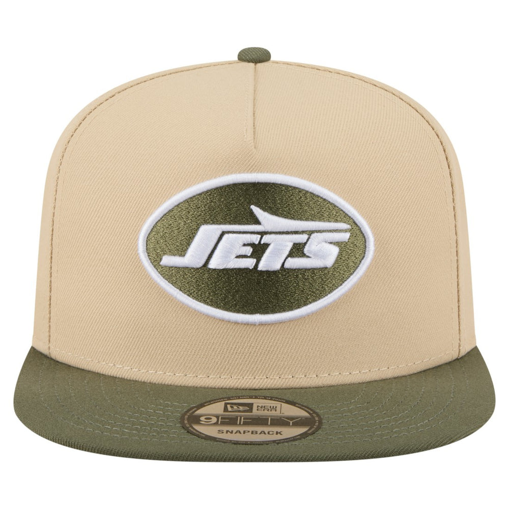 New York Jets New Era Color Pack A-Frame 9FIFTY Snapback Hat - Khaki/Olive Hats