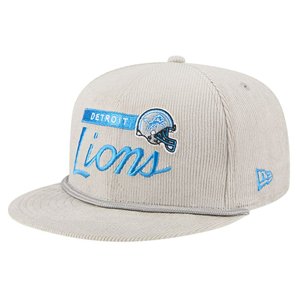 Detroit Lions New Era Cord Rope Corduroy 9FIFTY Snapback Hat - Gray Hats