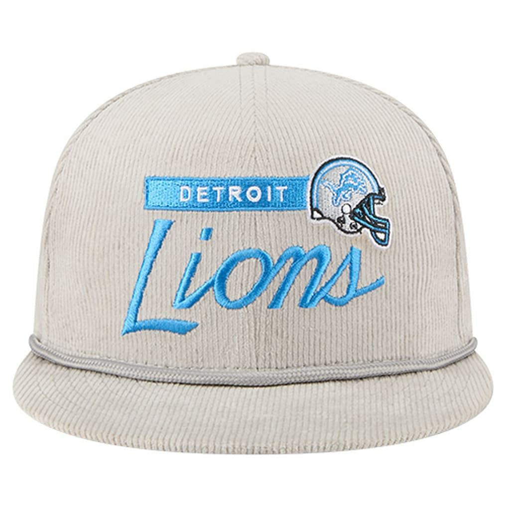 Detroit Lions New Era Cord Rope Corduroy 9FIFTY Snapback Hat - Gray Hats
