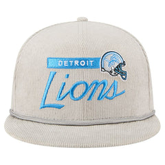 Detroit Lions New Era Cord Rope Corduroy 9FIFTY Snapback Hat - Gray Hats