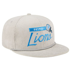 Detroit Lions New Era Cord Rope Corduroy 9FIFTY Snapback Hat - Gray Hats