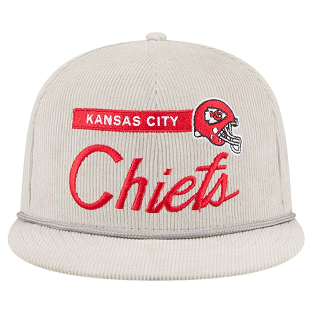 Kansas City Chiefs New Era Cord Rope Corduroy 9FIFTY Snapback Hat - Gray Hats