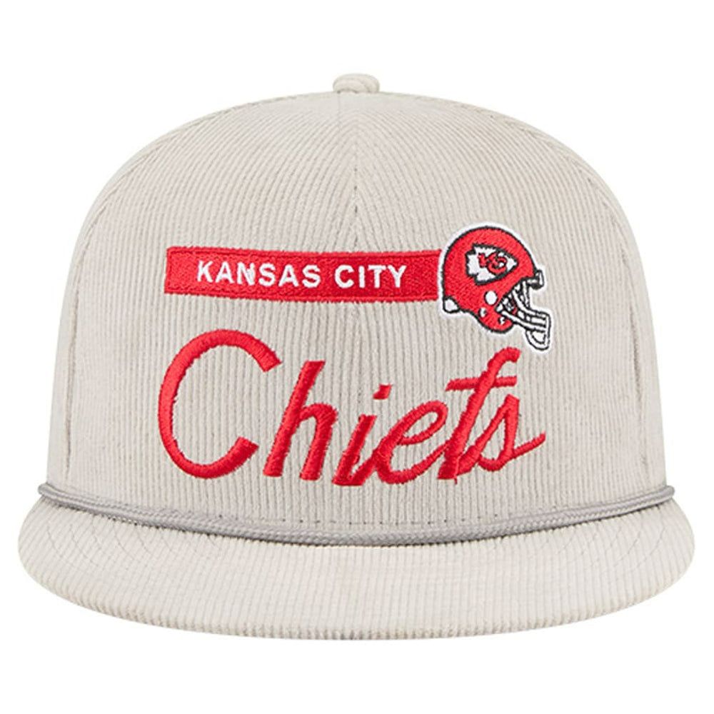Kansas City Chiefs New Era Cord Rope Corduroy 9FIFTY Snapback Hat - Gray Hats