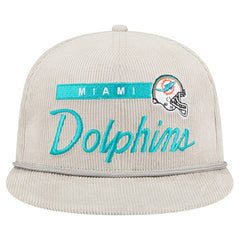Miami Dolphins New Era Cord Rope Corduroy 9FIFTY Snapback Hat - Gray Hats