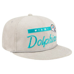 Miami Dolphins New Era Cord Rope Corduroy 9FIFTY Snapback Hat - Gray Hats