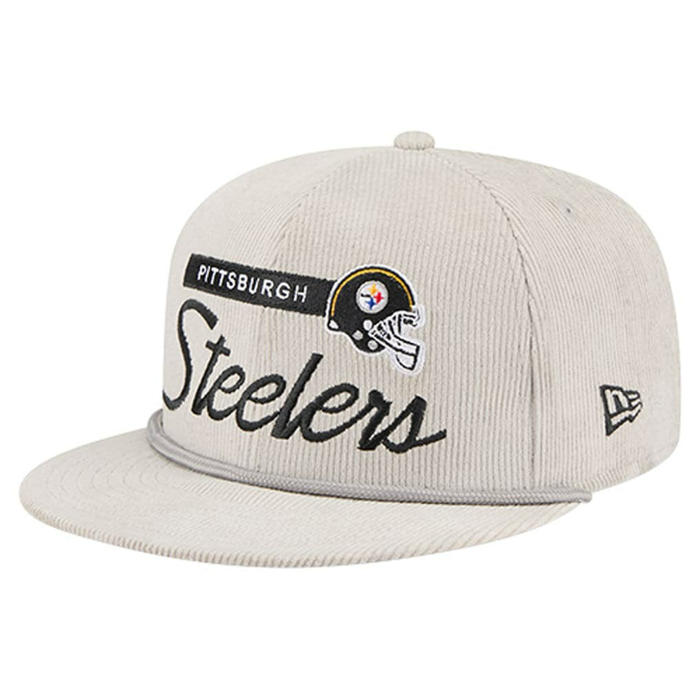Pittsburgh Steelers New Era Cord Rope Corduroy 9FIFTY Snapback Hat - Gray Hats