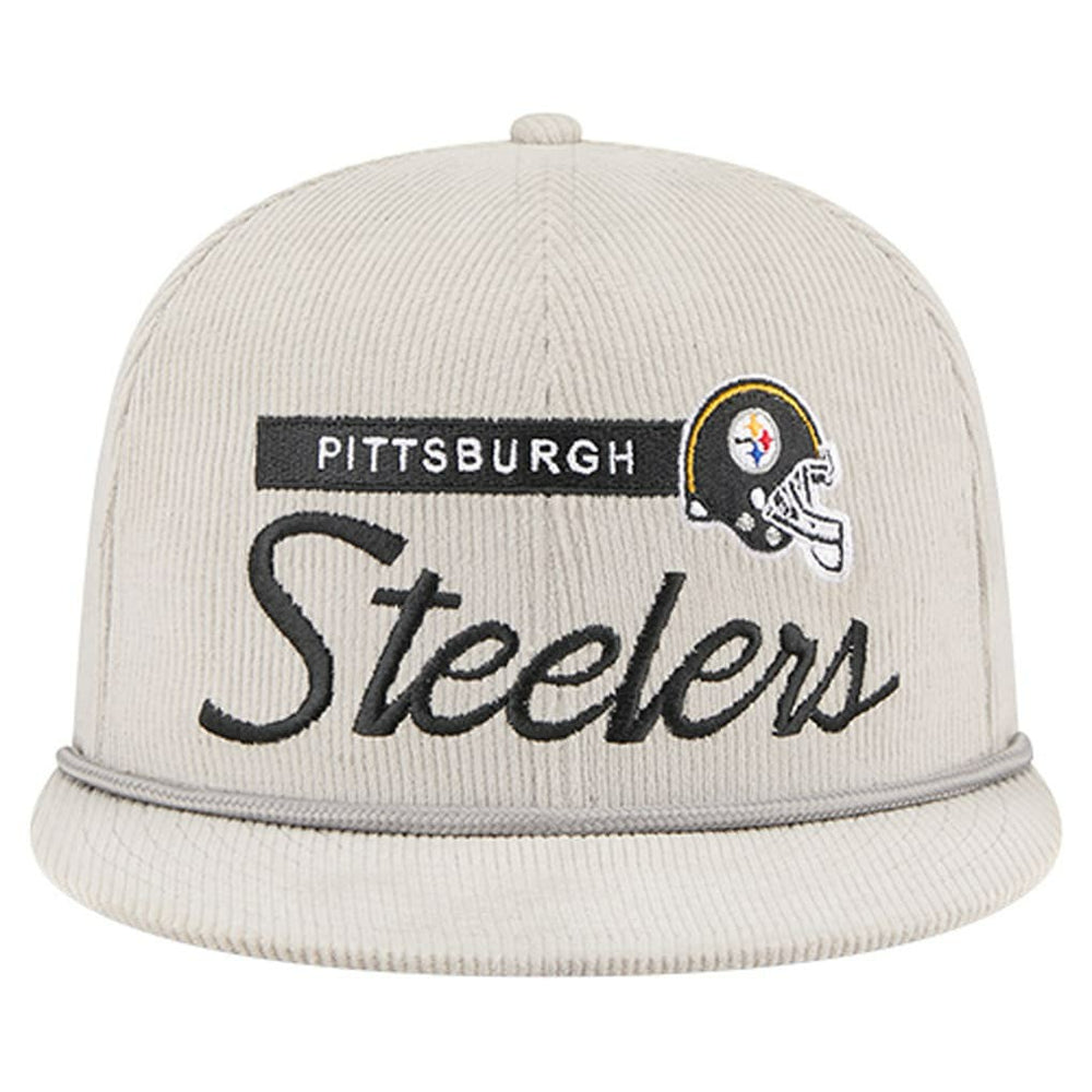 Pittsburgh Steelers New Era Cord Rope Corduroy 9FIFTY Snapback Hat - Gray Hats