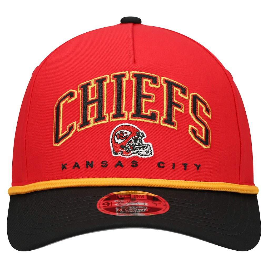Kansas City Chiefs New Era Youth Arch COOLERA 9FORTY A-Frame Adjustable Hat - Red/Black Hats