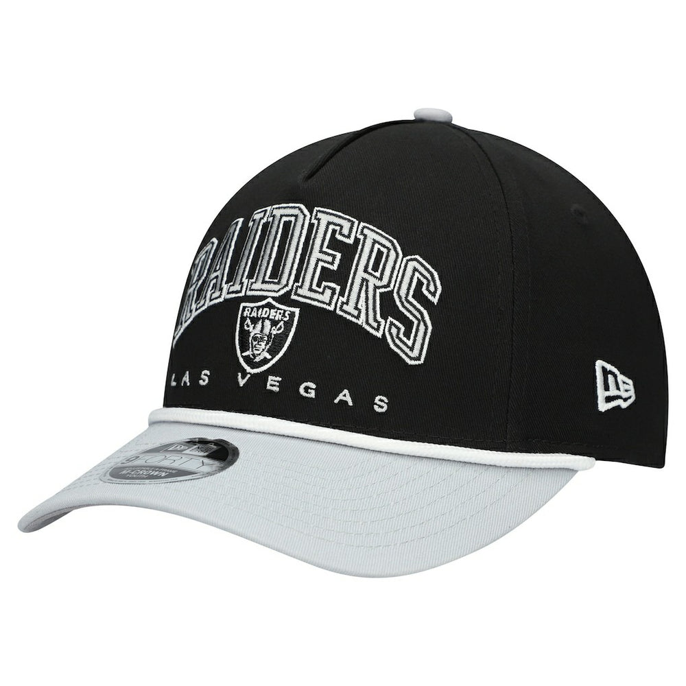 Las Vegas Raiders New Era Youth Arch COOLERA 9FORTY A-Frame Adjustable Hat - Black/Silver Hats