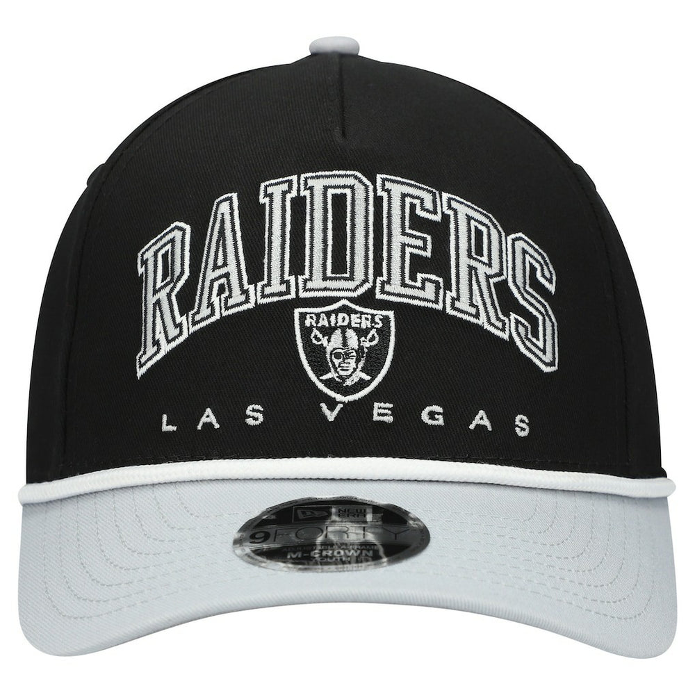 Las Vegas Raiders New Era Youth Arch COOLERA 9FORTY A-Frame Adjustable Hat - Black/Silver Hats